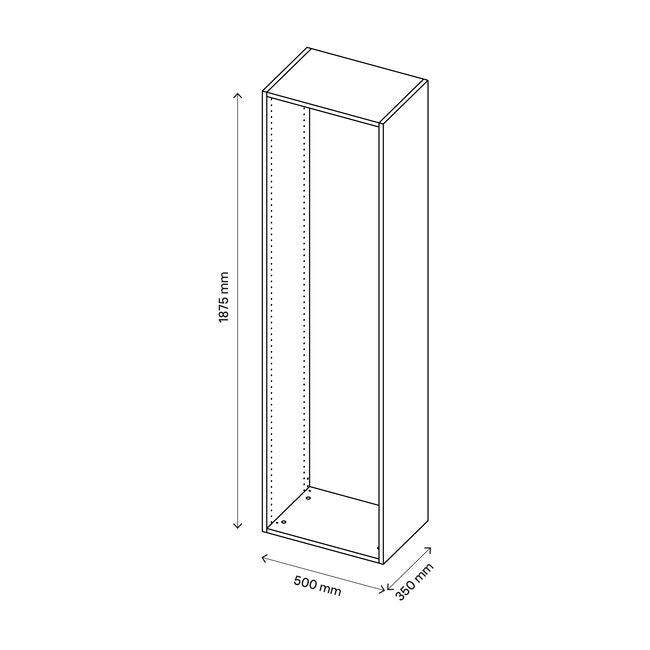 GoodHome Atomia korpus 35 x 187,5 x 50 cm i grå eg