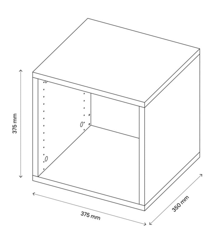 GoodHome Atomia korpus 35 x 37,5 x 37,5 cm i grå eg