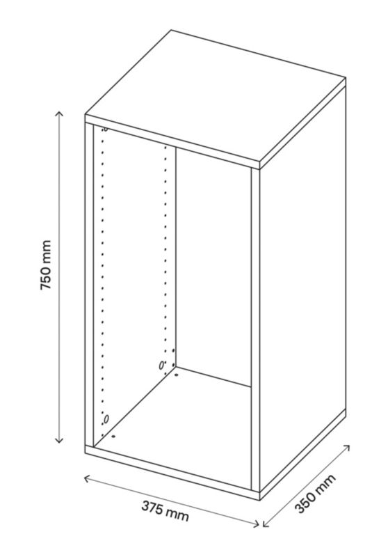 GoodHome Atomia korpus 35 x 75 x 37,5 cm i grå eg