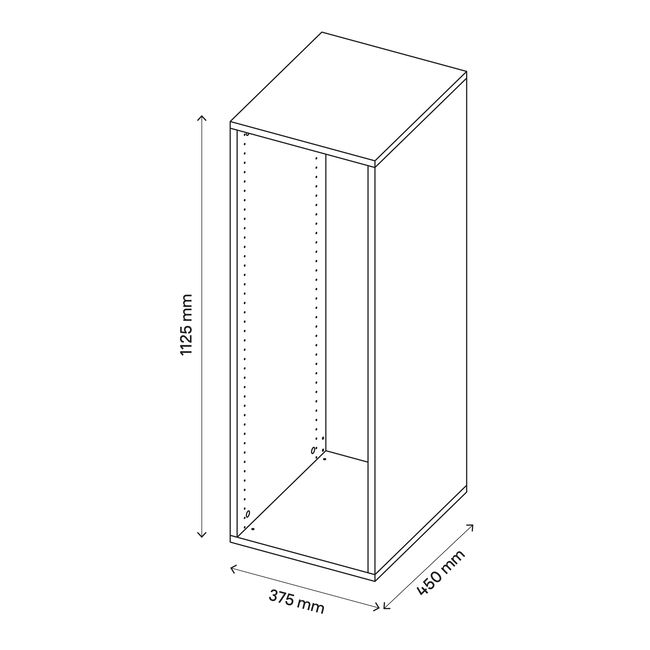 GoodHome Atomia korpus 45 x 112,5 x 37,5 cm hvid
