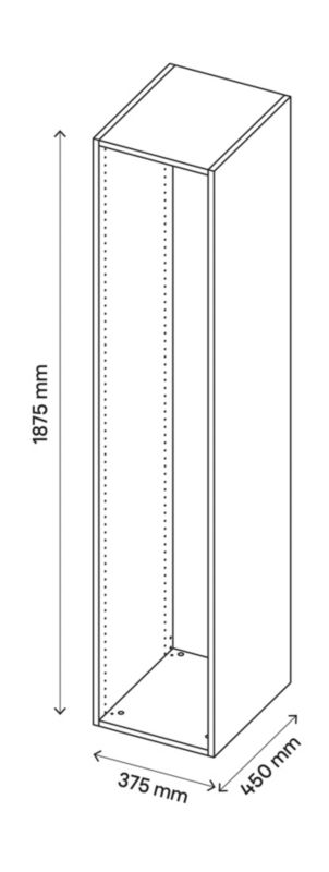 GoodHome Atomia korpus 45 x 187,5 x 37,5 cm i grå eg