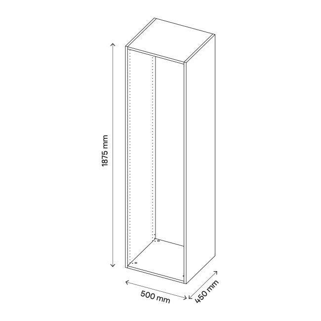GoodHome Atomia korpus 45 x 187,5 x 50 cm hvid