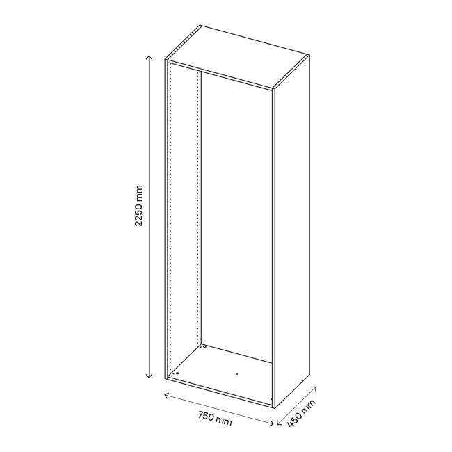 GoodHome Atomia korpus 45 x 225 x 75 cm hvid