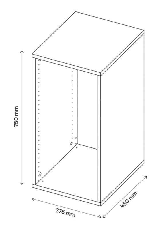 GoodHome Atomia korpus 45 x 75 x 37,5 cm i grå eg