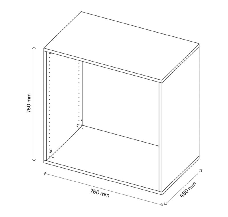 GoodHome Atomia korpus 45 x 75 x 75 cm hvid