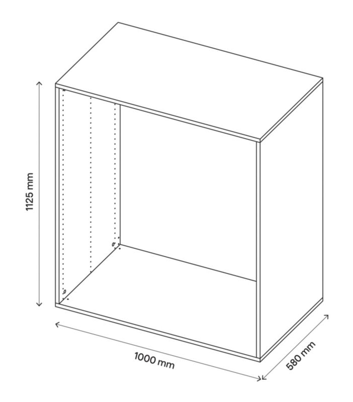 GoodHome Atomia korpus 58 x 112,5 x 100 cm grå eg