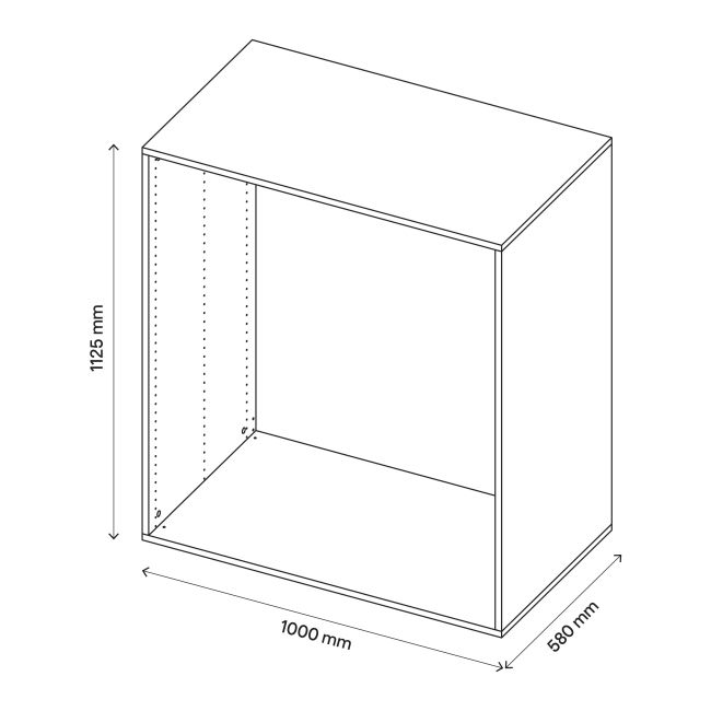 GoodHome Atomia korpus 58 x 112,5 x 100 cm i egetræ
