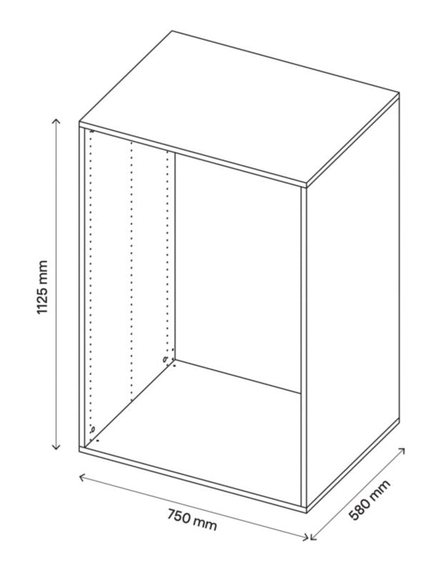 GoodHome Atomia korpus 58 x 112,5 x 75 cm i grå eg