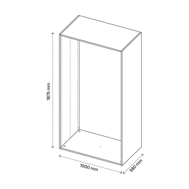 GoodHome Atomia korpus 58 x 187,5 x 100 cm hvid