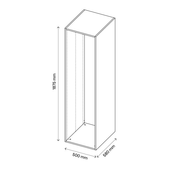 GoodHome Atomia korpus 58 x 187,5 x 50 cm i grå eg