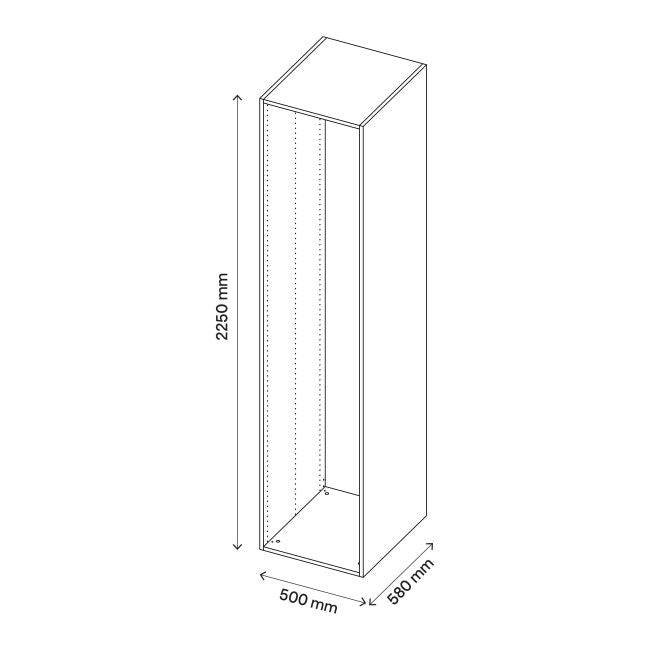 GoodHome Atomia korpus 58 x 225 x 50 cm i grå eg
