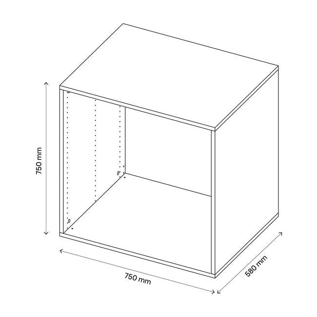 GoodHome Atomia korpus 58 x 75 x 75 cm i egetræ