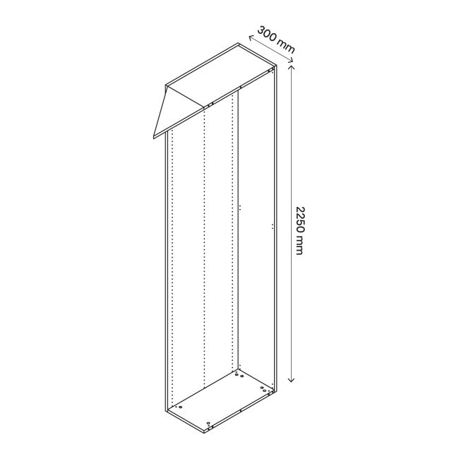 GoodHome Atomia hjørnekorpus 58 x 225 x 30 cm grå eg