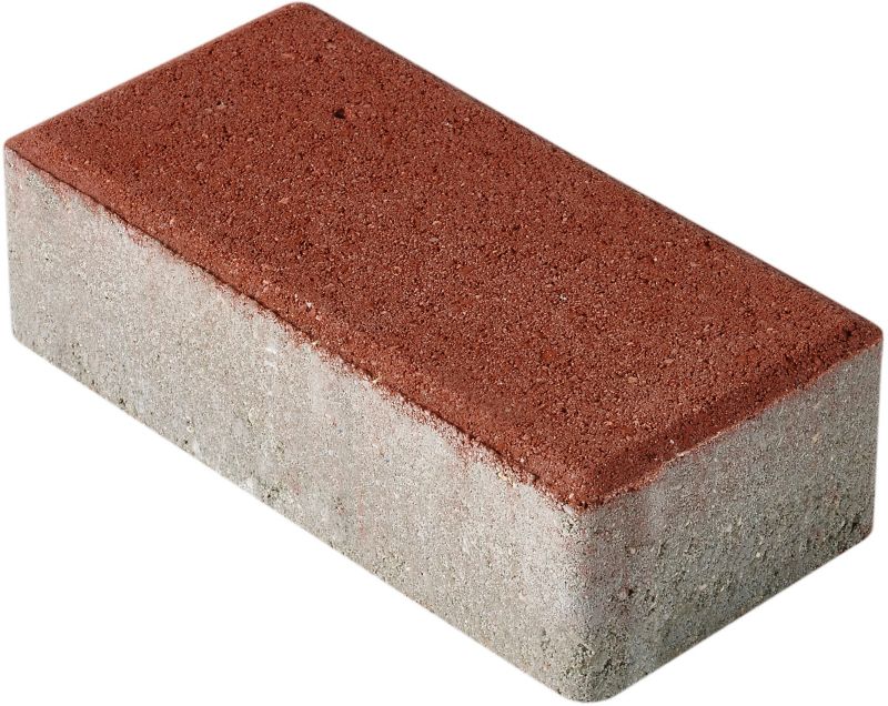 Polbruk rektangulær flise 4 cm rød