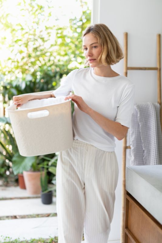 Curver Softex vasketøjskurv til mangle 45 l i cremefarve