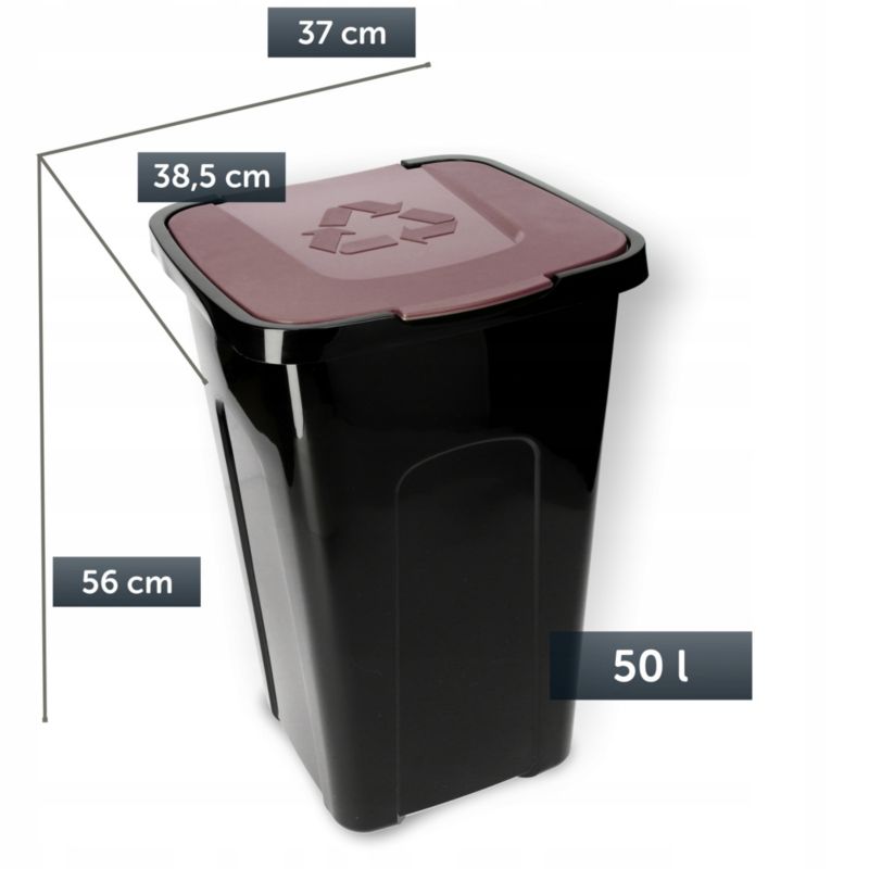 KADAX affaldsspand 4x affaldsfraktioner 50L sorteringsbeholder