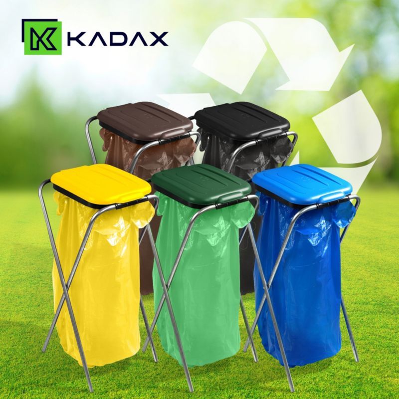 KADAX affaldssorteringsstativ 1 rum til 120L sække med ramme