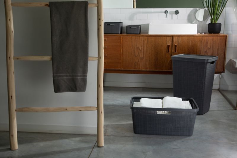 Curver Jute vasketøjskurv 58 l mørkegrå