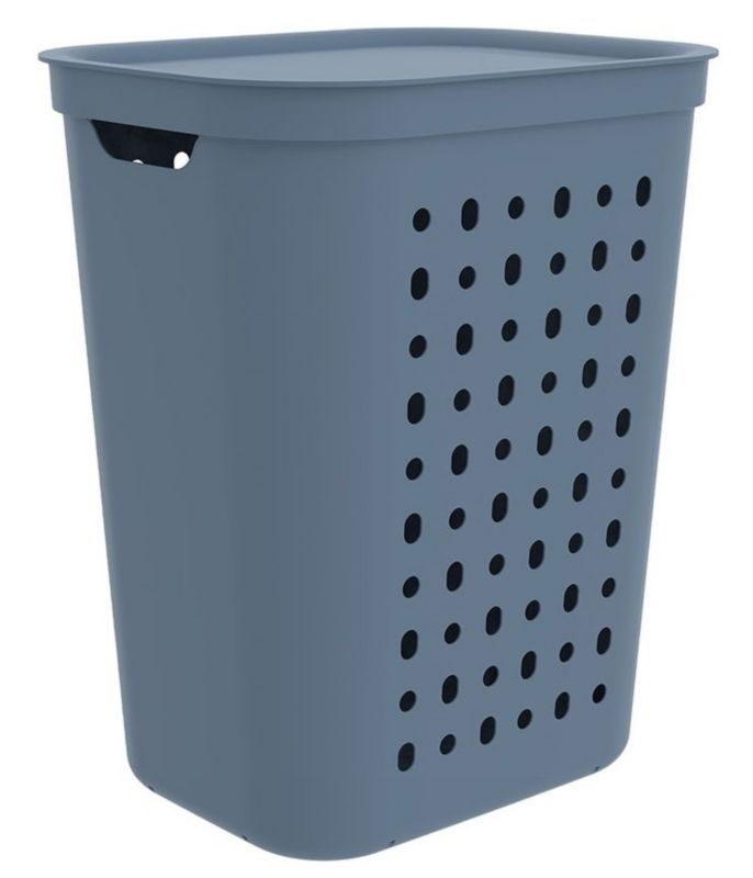 Vasketøjskurv med Låg 55 L Blå 43,2 x 35,5 x 53,3 cm