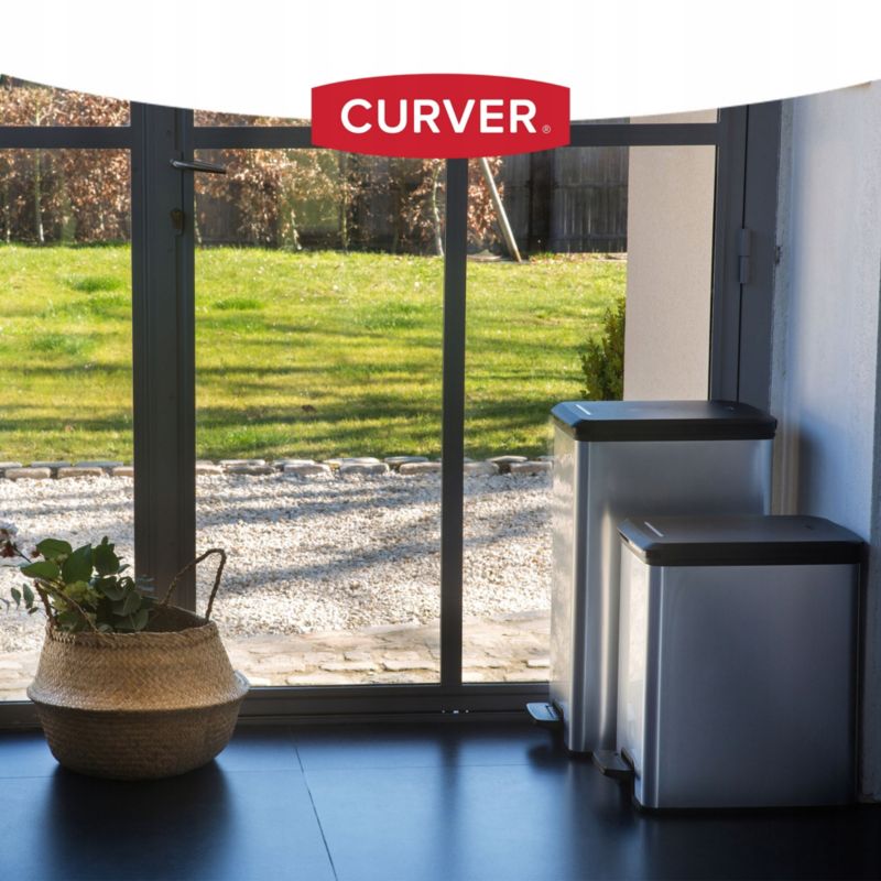 Curver Slim Bin 25L affaldsspand, sølv