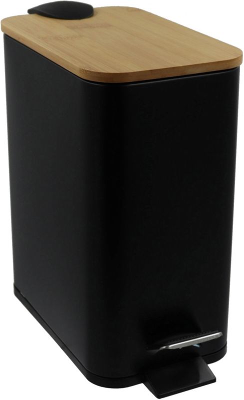 Bisk affaldsspand 5 l i sort bambus