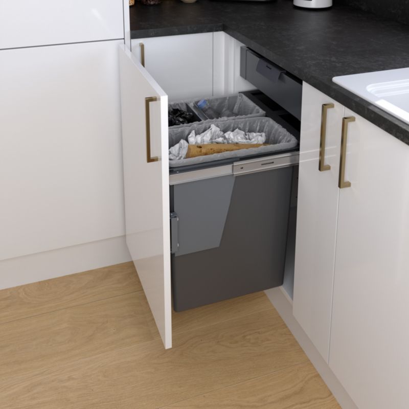 GoodHome integreret plastikspand 50 cm med 3 beholdere