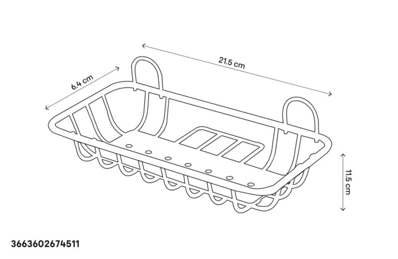 GoodHome Koros lille rektangulært sort kurv
