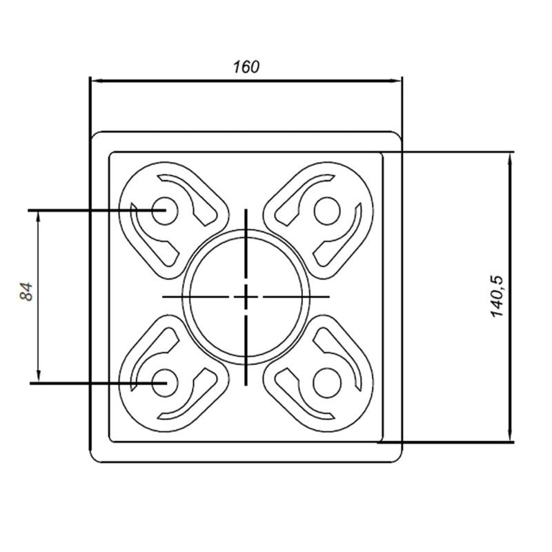 Skruemonteret anker 4iQ Group stolpefod PSK 141x141x210 mm 1 stk.