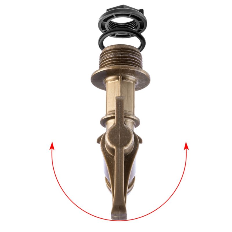 Kran Kadax til regnvandstank med ventil og 3/4" kobling – robust og funktionel