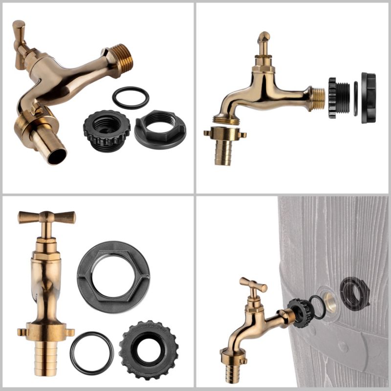 Kran KADAX til beholder med ventil og 3/4" tilslutning – Regnvandstønde og beholder