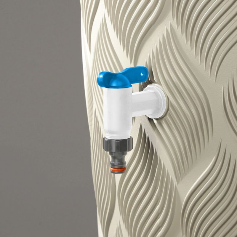 Kran KADAX ventil, hanestykke og kobling 3/4 nippel til regnvandstank og tønde