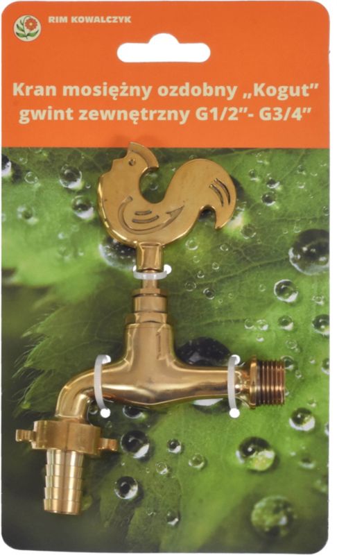 Dekorativ haner med hanefigur 1/2" og 3/4"