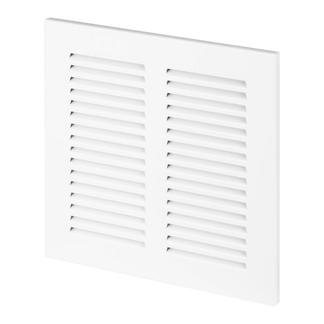 Metal dekorativ ventilationsrist 17 x 17 cm hvid