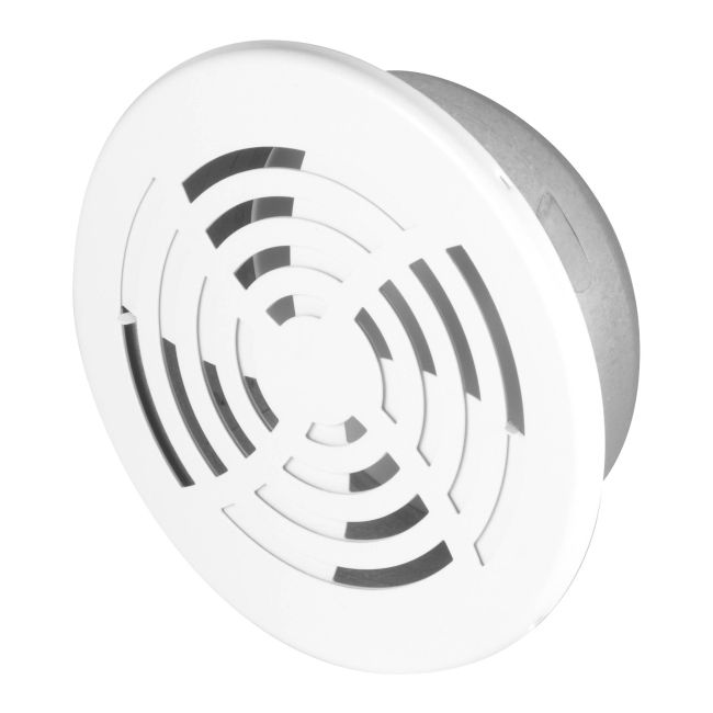 Dekorativ metalrist Ø 10 cm med hvid jalousi