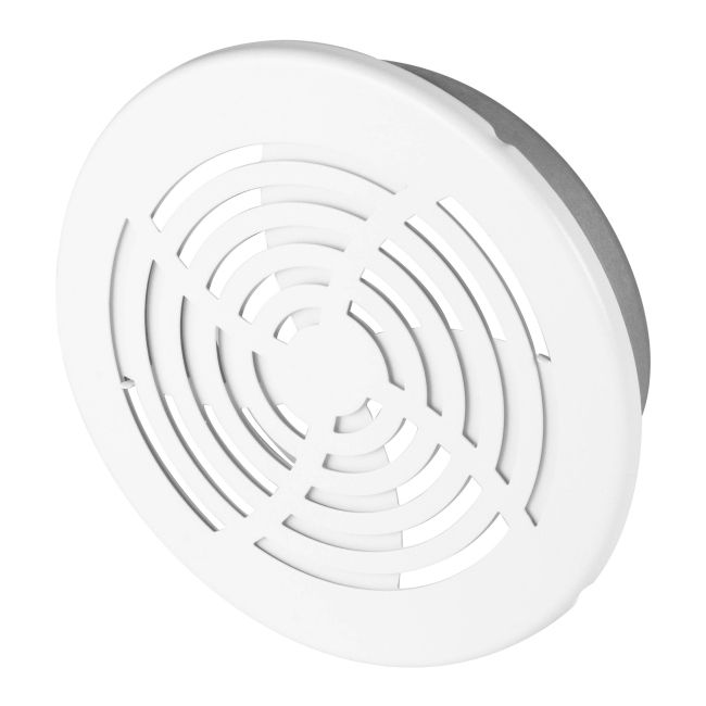 Dekorativ metalrist Ø 12,5 cm med hvid jalousi