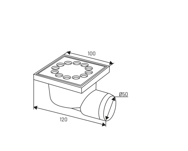 Metalrist sideafløb Ø 50 mm