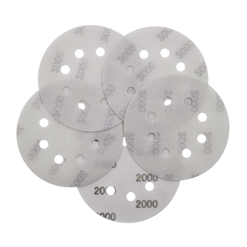 Universal velcro-slipskive 125 mm P2000 med huller, 5 stk.