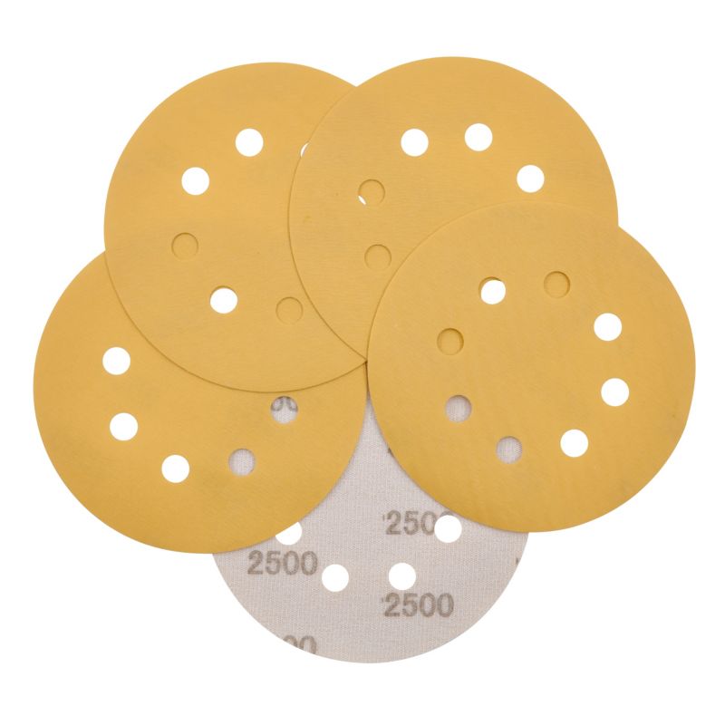 Universal velcro-slipskive 125 mm P2500 med huller, 5 stk.