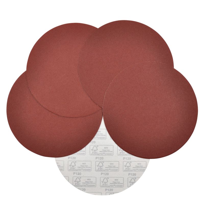 Universal velcro-slipskive 225 mm P120 uden huller, 5 stk.