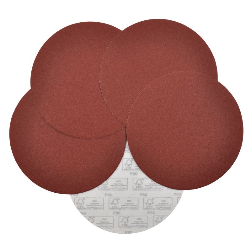 Universal velcro-slipskive 225 mm P80 uden huller, 5 stk.