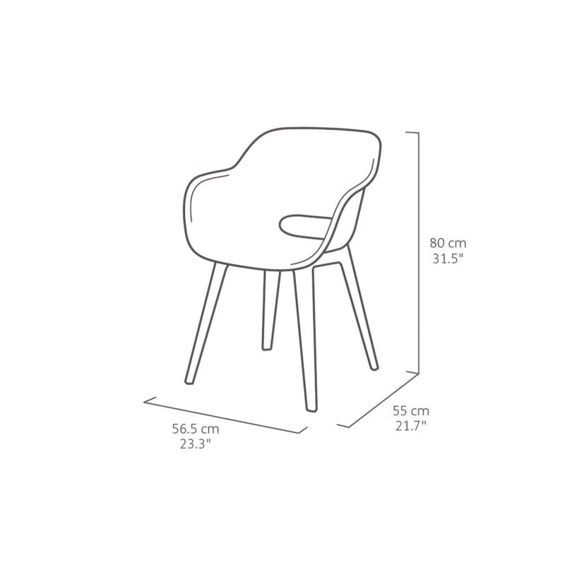 Havestol Keter Akola 2 stk. Grafit, 1 sæt