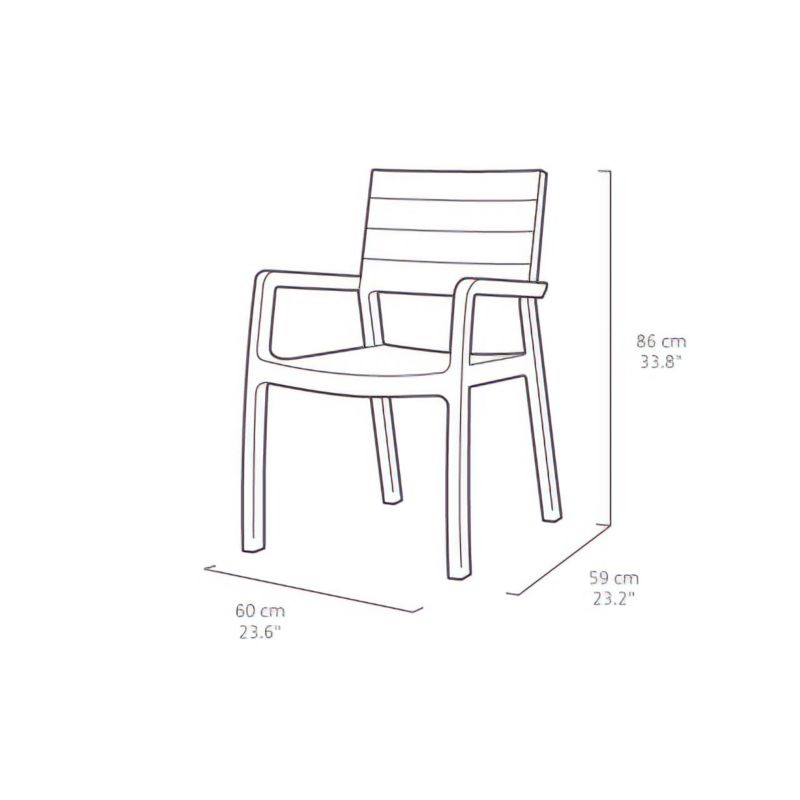 Keter Harmony havestol med armlæn i cappuccino, 1 stk.