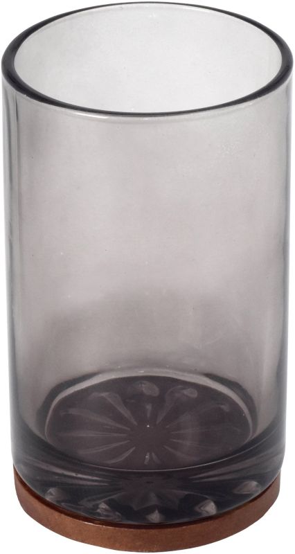 Bisk Figo badeværelseskrus i grå røgfarvet glas