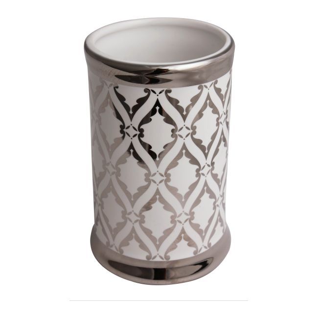 Glaze badeværelsesbæger i sølv