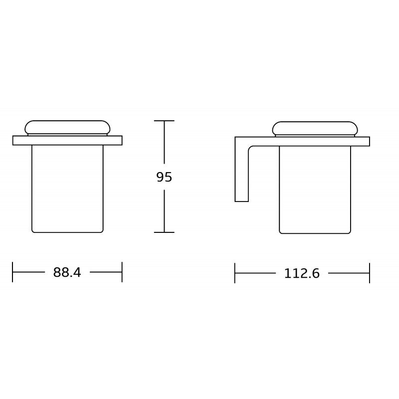 Væghængt tandbørstekop Mexen Lea krom, 1 stk.