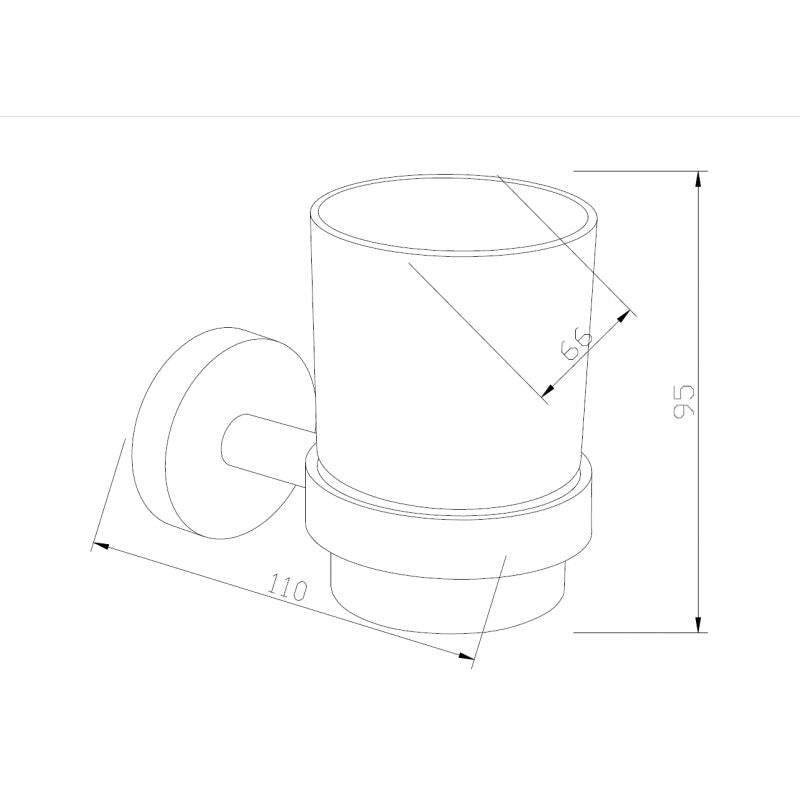 Væghængt tandbørstekop Mexen Loft, sort, 1 stk.