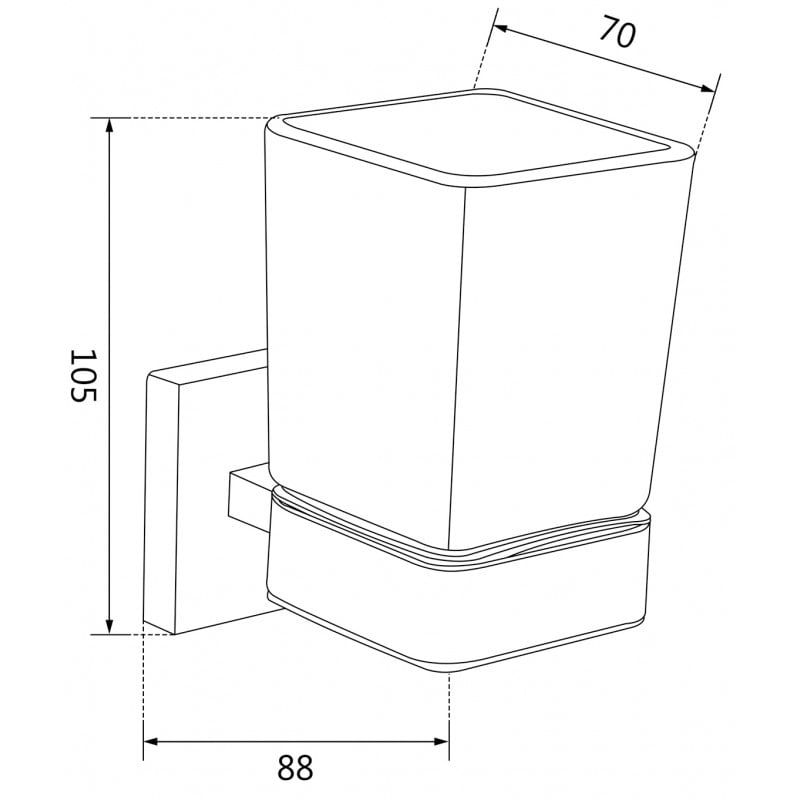 Væghængt tandbørstekrus Mexen Vox sort, 1 stk.