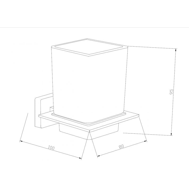 Bæger til tandbørster, Mexen Arno, rosa guld, 1 stk.