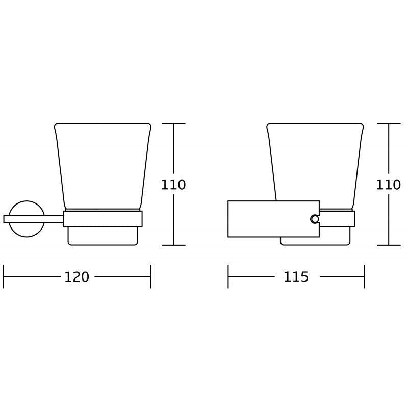 Børstekop til tandbørster, Mexen Aron, sort/rosaguld, 1 stk.