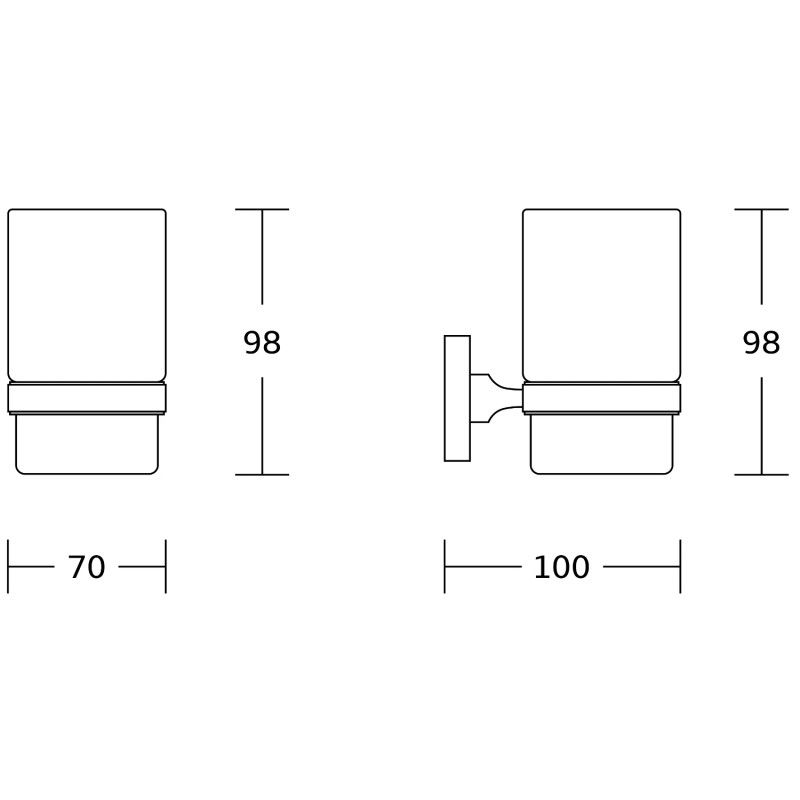 Mexen Rufo tandbørsteholder i sort, 1 stk.